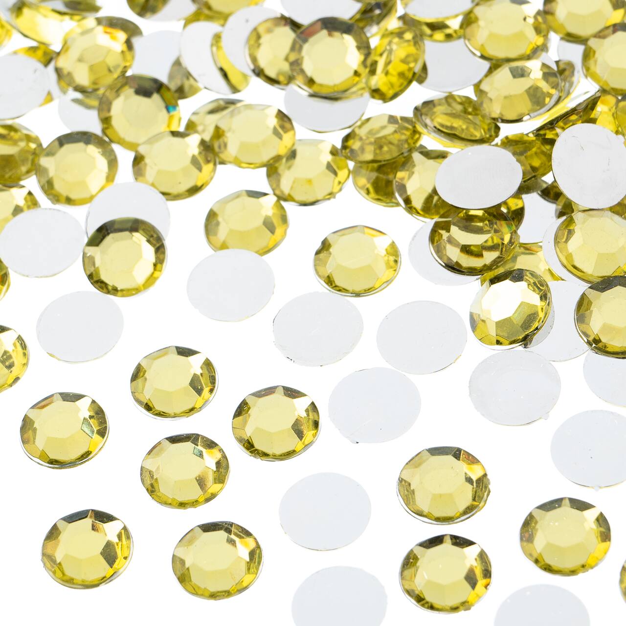 John Bead Acrylic Round Flat Back Rhinestones, 10mm